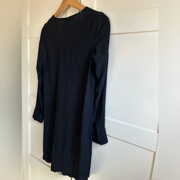 Madewell Heather long sleeve black button-front dress, NWT, size xxs - Picture 8 of 15